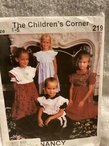 The Children's Corner Sewing Pattern Nancy #219 Sz 1 2 3 4 5 Uncut 1996 Vtg - Picture 1 of 3