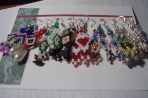 HANDMADE BEADED EARRINGS lot of 10 - Picture 1 of 1