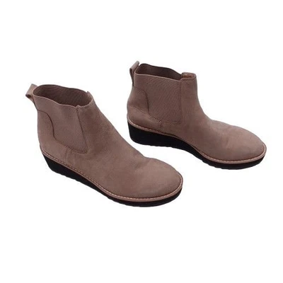 Eileen Fisher Women's Chelsea Wedge Leather Bootie Beige Size 8.5 - Image 1 of 4