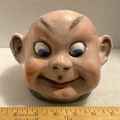 as is, missing lid - ANTIQUE PALMER COX BROWNIE TOBACCO JAR HUMIDOR, GERMANY - Image 1 of 4