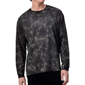 rag & bone Men's Long Sleeve Faded Wash Cliff Tie-Dye Crew Tee Shirt Ombre M - Picture 1 of 5