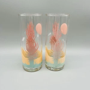 Vintage Set Of 2 80s Panache By Wolly Clark Southwest Desert Drinking Glasses - Picture 1 of 16