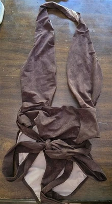 Nuevo sin etiquetas Traje de baño PilyQ L Alex BrownDeep V estampado envolvente 1 pieza 126799 Foto 1 de 4