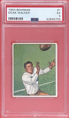 Doak Walker 1950 Bowman #1 PSA 5 EX Lions - Image 1 of 2
