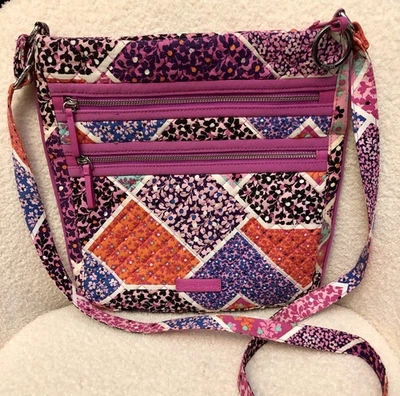 Bolso Bandolera Vera Bradley Triple Cremallera Hipster Acolchado Algodón Moderno Medley Rosa Foto 1 de 4