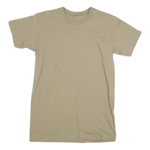 DUKE Beige para Hombre S Manga Corta Cuello Redondo Algodón Liso Mezcla Camiseta - Imagen 1 de 6