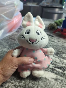 Max & Ruby Bunny Rabbit Plush Stuffed Animal Aurora World Pink White Polka Dots - Picture 1 of 4