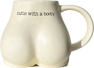 Divertida taza botín para mujer - Linda taza de café 3D en forma de trasero regalo, 12 oz crema - Imagen 1 de 8