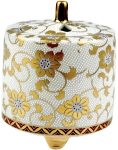 Kutani Ware Utsuwaya-AOI Räuchergefäß mit weißem Eisendraht Made in Japan - Bild 1 von 9