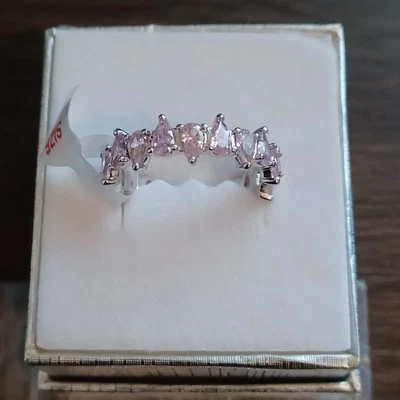 BP Talla 10 On A High Note RBP8638 Cuarzo Rosa Circonita Cúbica Chapado en Rodio  Foto 1 de 4