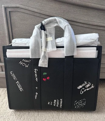 Nuevo con etiquetas Auténtico Bolso Coach Wesley Con Estampado de Boceto CAS26 Plateado/Negro ¡Multi! Foto 1 de 4