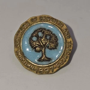 Vntg National Congress Parents & Teachers Tree Pin Member 1/20 10k Gold Filled - Picture 1 of 6