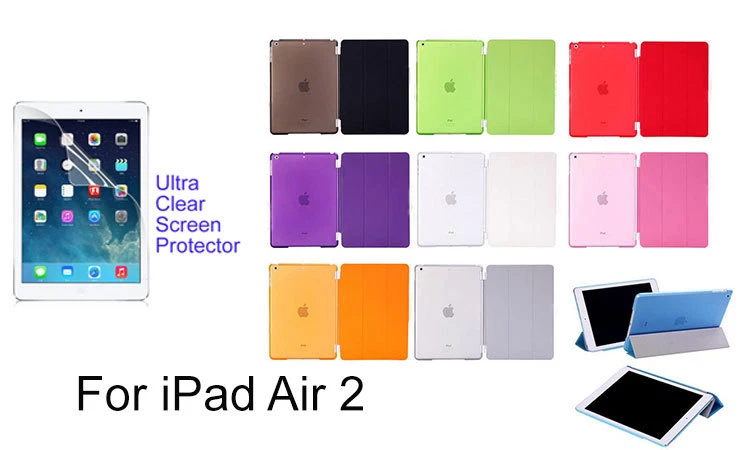 For iPad Air 2 Screen Protector/Ultra Slim Magnetic Smart transparent Case - Image 1 of 1