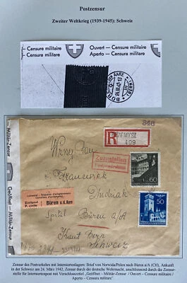 1940 Przemysl GG Germany Dual Censored Cover To Buren Switzerland Interment Camp - Image 1 of 3