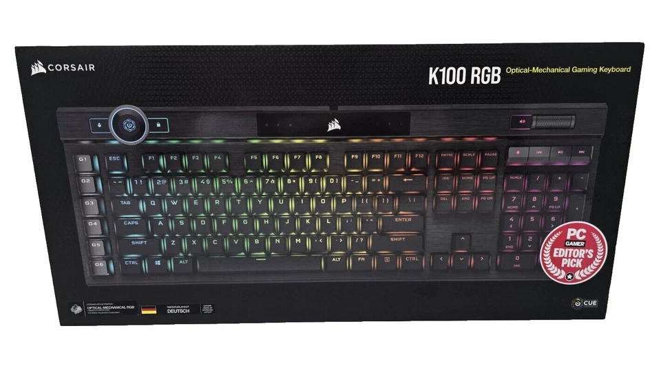 Corsair K100 RGB Tastatur OPX Optical Switches QWERTZ Schwarz - Bild 1 von 1