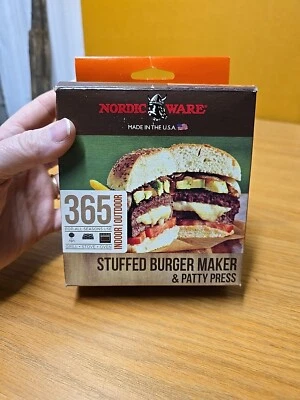 Nordic Ware 3 en 1 Hamburguesa Rellena y Prensa para Hamburguesas Interior Exterior EE. UU. Vin Foto 1 de 4