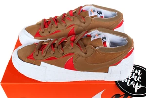 Nike x Sacai Blazer Low British Tan Red UK 3 4 5 8 9 10 11 12 US DD1877-200 Neu - Bild 1 von 12