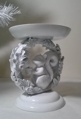 Bath & Body Works Invierno Ardilla Bellotas Blanco 3 Mechas Candelabro Pedestal Foto 1 de 4