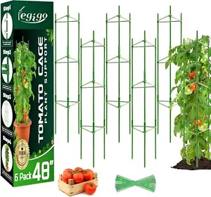 6-Pack Tomato Cage for Garden Plant Support- Up to 48inch Garden Stakes Tomato - Picture 1 of 8