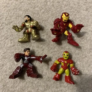 Mixed Lot of 4 Marvel Iron Man 2" Toy Action Figures Unmasked Super Hero Squad - Picture 1 of 12