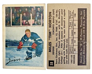 1952-53 Parkhurst TIM HORTON #58 Rookie RC HOF Parkie Vintage Hockey Card Crease - Picture 1 of 14