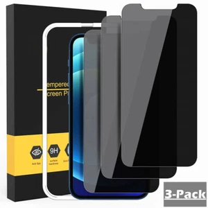 3Pcs Privacy Anti-Spy Tempered Screen Protector For iPhone 14 13 12 11 Pro Max - Picture 1 of 8
