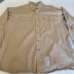 Tyndale FR Hemd Herren 2XL beige khaki Langarm 8 CAL CAT 2 Arc 8.7 hergestellt in den USA - Bild 1 von 8