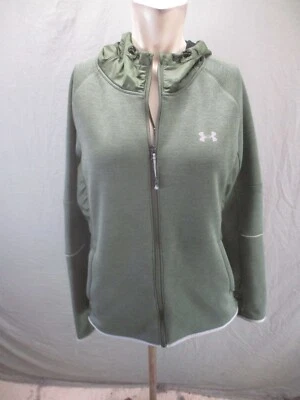 Under Armour COLD GEAR Size L Womens Olive Full Zip Pocket Athletic Jacket 649 - Image 1 of 4