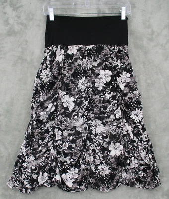 Surrealist Skirt Womens 2 US Medium Floral Cottage Stretch Bohemian Casual Black - Image 1 of 4