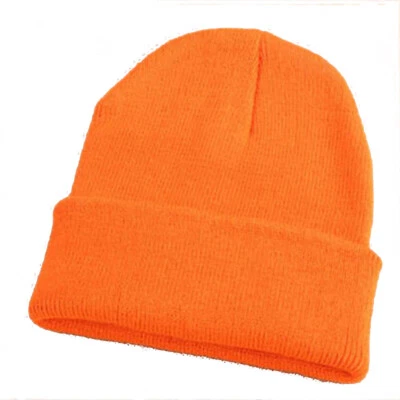 Beanie Cap Plain Knit Skull Hat Cuff Winter Solid Warm Slouchy Men Women Hat↔ - Image 1 of 4