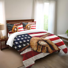 3D American Flag Baseball Comforter Sets Queen Size Boys Sports Bedding