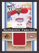 2013-14 SP Game Used Authentic Fabrics Jersey Gold #AF-PS P.K. Subban 70/76