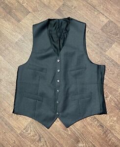 Vintage Waistcoat | Men's Vintage Charcoal Grey Pinstripe Waistcoat Size Medium