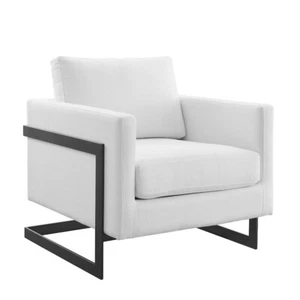 Modway Furniture Posse Upholstered Accent Chair in Black/White -EEI-4391-BLK-WHI - Picture 1 of 1