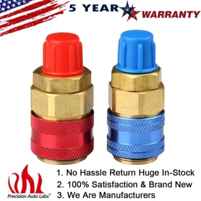 2 pcs A/C  Automotive Quick Coupling Connector Adapter Low & High Side USA - Image 1 of 4