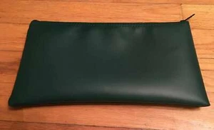 GRÜNE Vinyl Bankeinlage Geldbeutel - Bargeldmünzen Organizer 10,5"" BREIT BIS 5,5"" HOCH - Bild 1 von 1