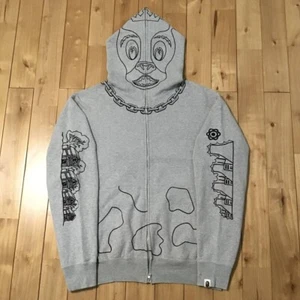 BAPE Holstein full zip hoodie a bathing ape NIGO Gray Size L - Picture 1 of 9