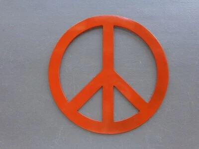 Peace Sign Symbol Plasma Cut Metal Wall Art 8" Dia Different Colors Available - Image 1 of 4