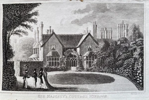Stampa antica 1825; Cottage di Sua Maestà, Loggia Reale, Windsor dopo Cooke - Foto 1 di 2