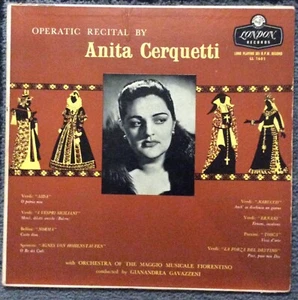 Anita Cerquetti Operatic Recital LP record, London LP Soprano VG - Picture 1 of 4