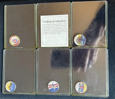 1999 Colorized Statehood Quarters - NJ PA GA CT & DE 5 Piece Set + Certificate - Image 1 of 4