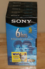 5 Pack Sony T-120VL/WA VHS Standard 6 Hour Blank Tapes New Sealed