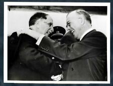 DR MILTON EISENHOWER GREETS PERUVIAN MIN VICTOR ANDRE BELAUNDE 1953 Photo Y 243