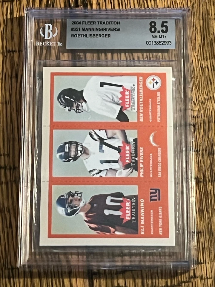 2004 Fleer Tradition Eli Manning, Ben Roethlisberger  Philip Rivers BGS 8.5 - Image 1 of 2