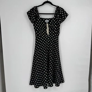 Unique Vintage dress small 4 black white polka dot lindybop retro pinup dance - Picture 1 of 4