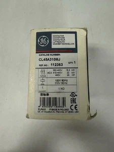 GE CONTACTOR, CL45A310MJ 55A, 25HP AT 480V, 110-120VAC COIL, 50/60HZ - Picture 1 of 7