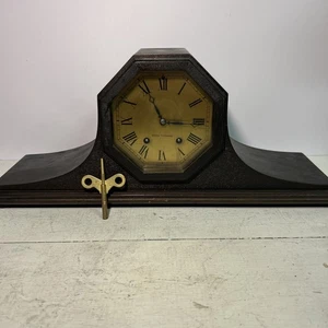 Antique Seth Thomas Wooden Mantel Clock No 19 Tambour. 8-Day w/ Key. No Pendulum - Picture 1 of 6