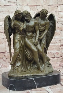 Bronze Jesus Christ with Angel Support Signed Valli Limited Edition Religious - Picture 1 of 10