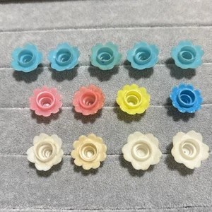 Vintage Kunststoff Blume Kuchen Dekor Kerzenhalter gemischte Farben, Menge 13 - Bild 1 von 6