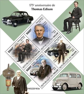 Níger - Aniversario Thomas Edison 2022 - Hoja de 4 sellos - NIG220163a - Imagen 1 de 1
